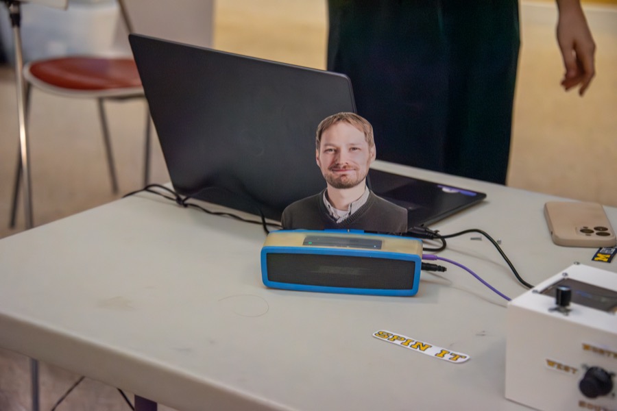 Teams demonstrating their projects at the EECS 373 Embedded System Expo, photo 10